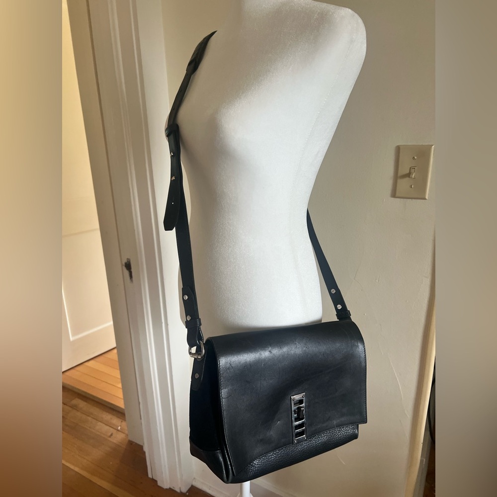 Proenza Schouler Black Leather Elliot Crossbody Bag Purse - Picture 9 of 10